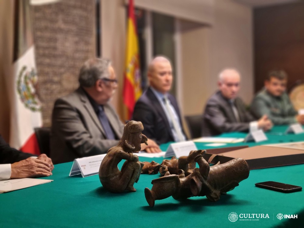 El Gobierno de México restituye piezas arqueológicas de España al patrimonio cultural. Foto: SRE