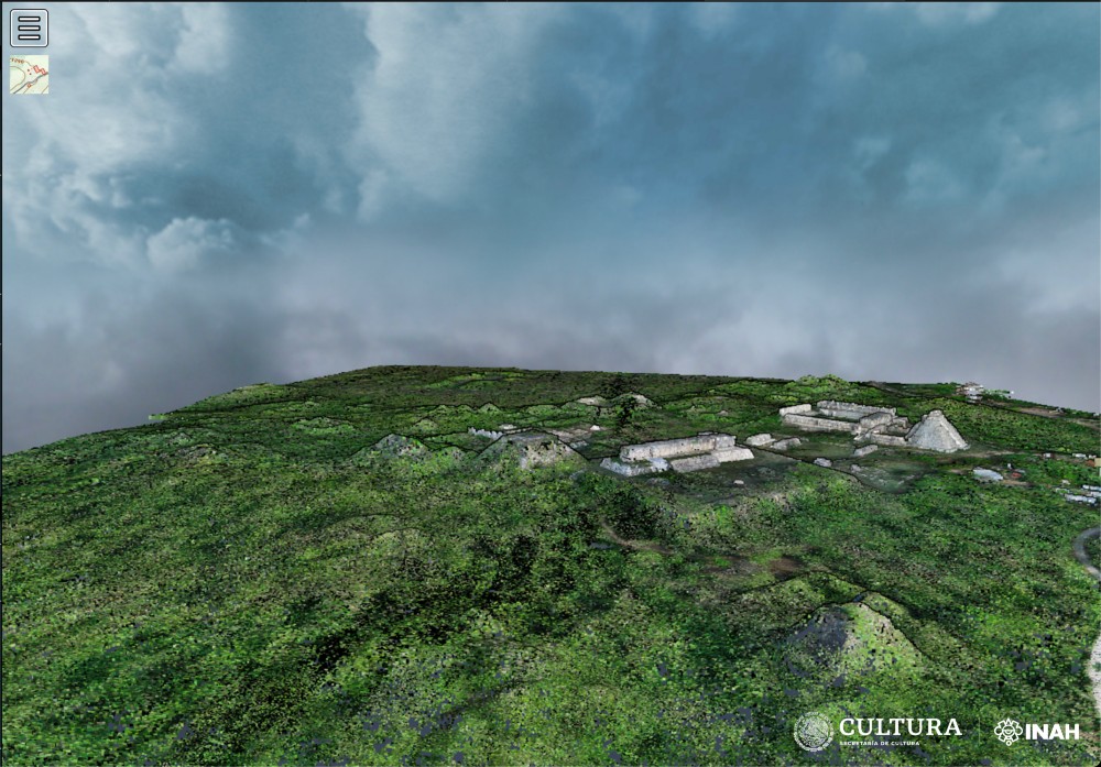 Visualización de la nube de puntos. Foto: cortesía Héctor Cauich. Uxmal.